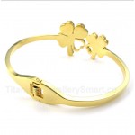 Titanium Gold Clover Bracelet