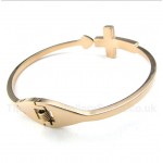 Titanium Rose Gold Cross Bracelet