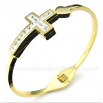 Titanium Gold Cross Bracelet