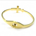 Titanium Gold Cross Bracelet