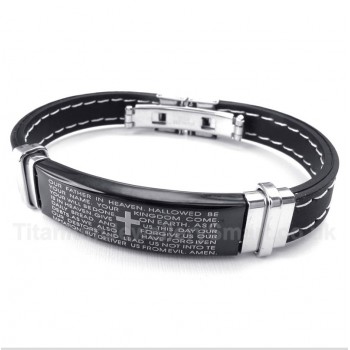 Titanium Bible Verse Rubber Bracelet