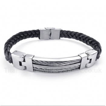 Titanium Leather Bracelet