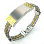 Titanium Greek Meander Pattern Cable Bracelet