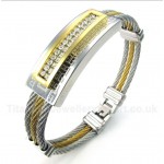 Titanium Greek Meander Pattern Cable Bracelet