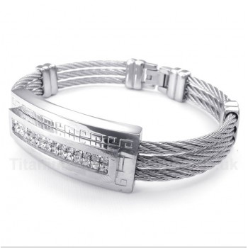 Titanium Diamond Cable Bracelet