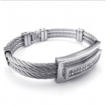 Titanium Diamond Cable Bracelet