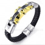 Titanium Carbon Fiber Leather Bracelet