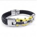 Titanium Carbon Fiber Leather Bracelet