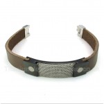 Titanium Armor Mesh Leather Bracelet