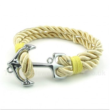 Titanium Anchor Cotton Rope Bracelet