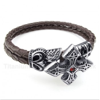 Titanium Leather Bracelet