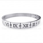 Titanium Diamond Roman Numerals Bracelet