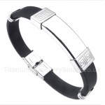 Titanium Rubber Greek Meander Pattern Bracelet