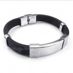 Titanium Rubber Greek Meander Pattern Bracelet