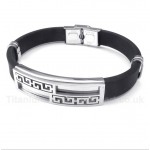 Titanium Rubber Greek Meander Pattern Bracelet