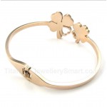 Titanium Rose Gold Clover Bracelet