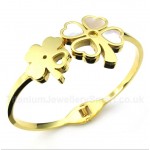 Titanium Gold Clover Bracelet