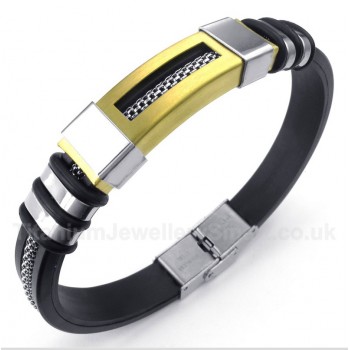 Titanium Rubber Gold Bracelet