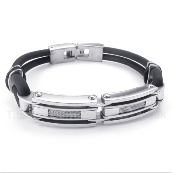 Titanium Rubber Cable Bracelet