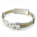 Titanium Greek Meander Pattern Cable Bracelet