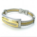 Titanium Greek Meander Pattern Cable Bracelet