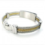 Titanium Greek Meander Pattern Cable Bracelet