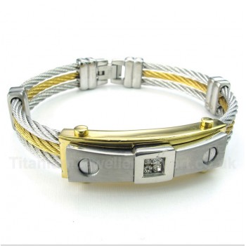 Titanium Diamond Cable Bracelet