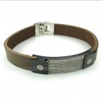 Titanium Armor Mesh Leather Bracelet