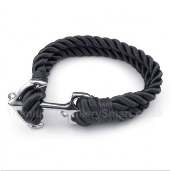 Titanium Anchor Cotton Rope Bracelet