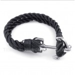 Titanium Anchor Cotton Rope Bracelet