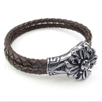 Titanium Leather Bracelet