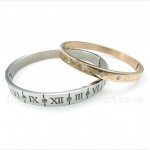 Titanium Diamond Roman Numerals Couple's Bracelet (One Pair)