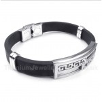 Titanium Rubber Greek Meander Pattern Bracelet