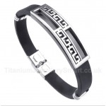 Titanium Rubber Greek Meander Pattern Bracelet