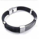 Titanium Rubber Greek Meander Pattern Bracelet