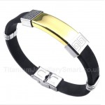 Titanium Rubber Greek Meander Pattern Bracelet