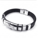 Titanium Rubber Greek Meander Pattern Bracelet