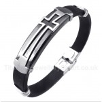 Titanium Rubber Cross Bracelet