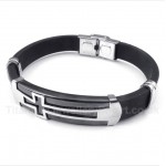 Titanium Rubber Cross Bracelet