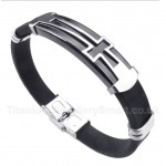 Titanium Rubber Cross Bracelet