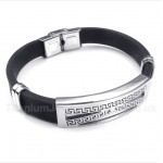 Titanium Rubber Greek Meander Pattern Bracelet