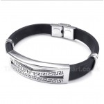 Titanium Rubber Greek Meander Pattern Bracelet