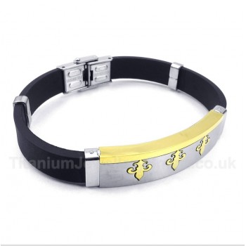 Titanium Gold Rubber Bracelet