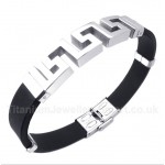 Titanium Rubber Greek Meander Pattern Bracelet