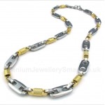 Titanium Gold Cylinder Necklace