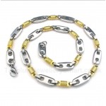 Titanium Gold Cylinder Necklace