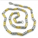 Titanium Gold Hollow Cylinder Necklace