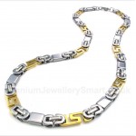 Titanium Gold Greek Meander Pattern Necklace