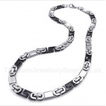 Titanium Black Greek Meander Pattern Necklace