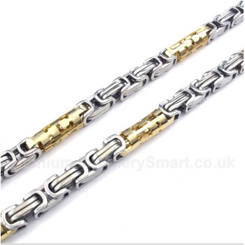 Titanium Gold Cylinder Necklace